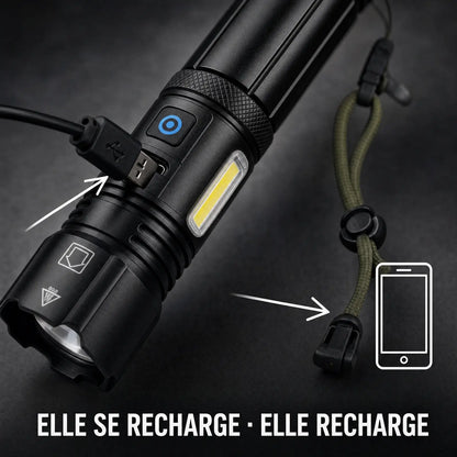 ONE-LIGHT — Lampe torche zoom rechargeable USB-C, 7 modes