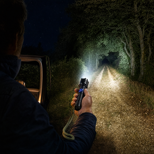 Chemin de terre, nuit